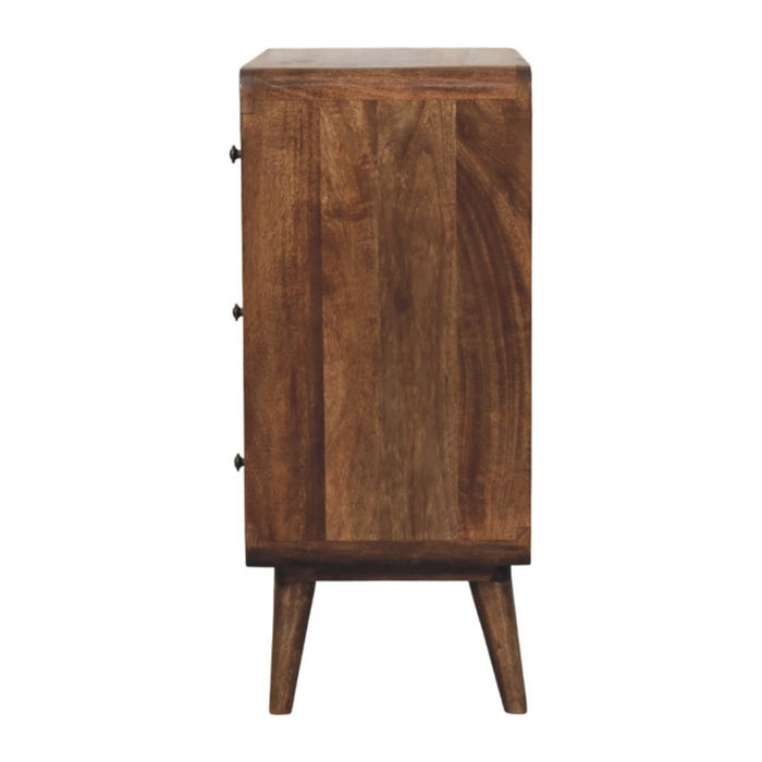 Curve Edge 3 Drawer Chest - Brown, Wood
