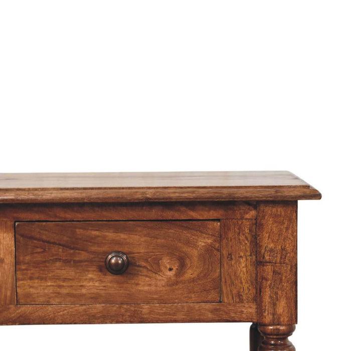 Turned Leg Side Table with Shelves - Brown, Wood
