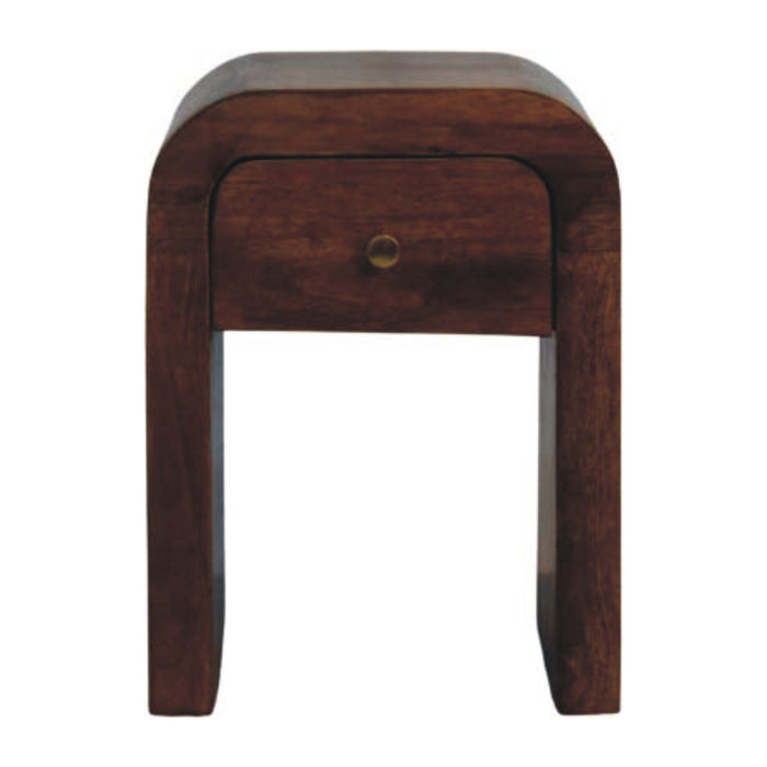 Curved Bedside Table - Brown, Wood