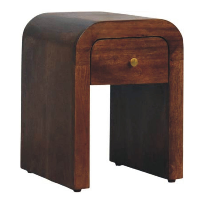 Curved Bedside Table - Brown, Wood