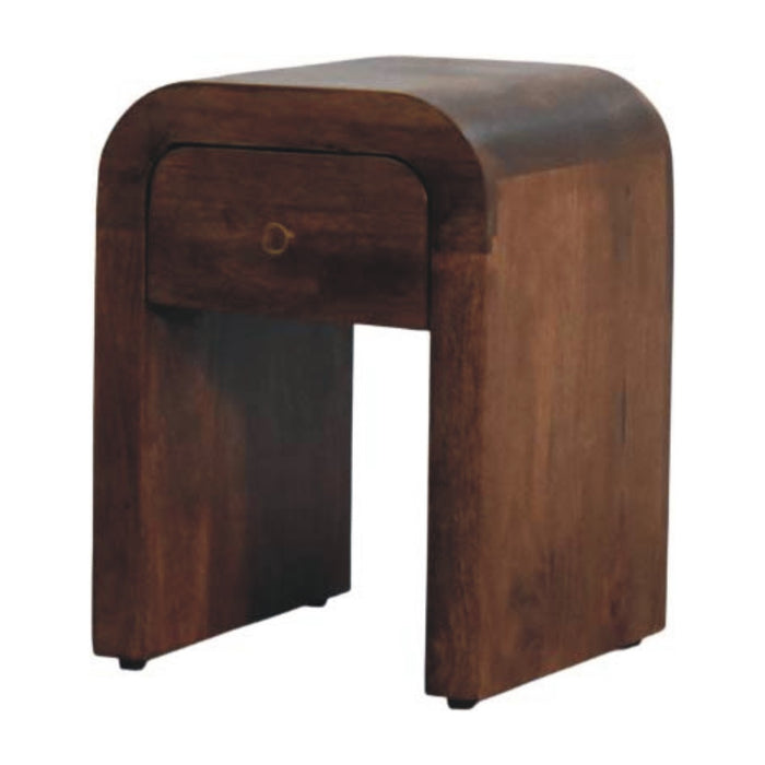 Curved Bedside Table - Brown, Wood