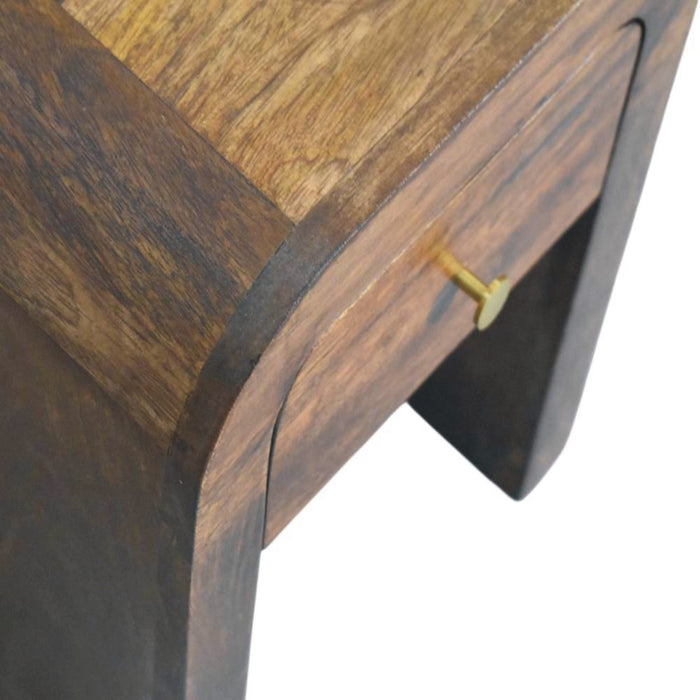 Curved Bedside Table - Brown, Wood