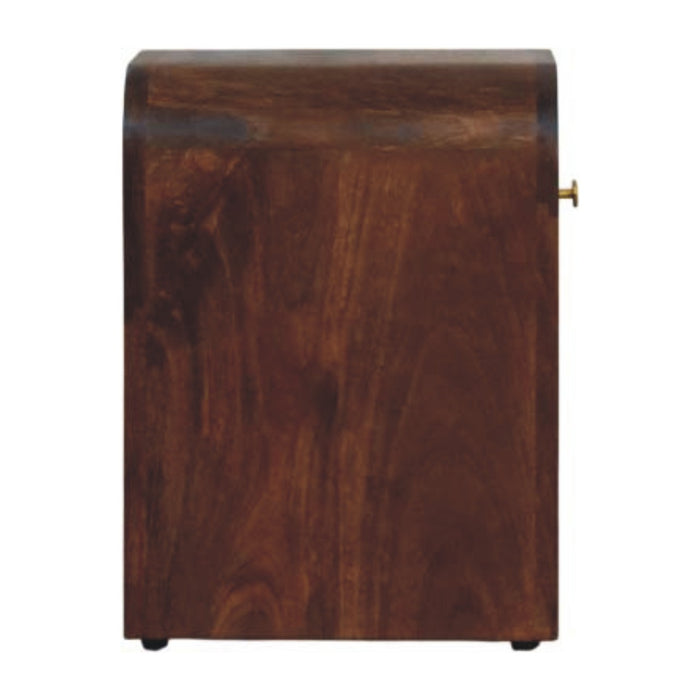 Curved Bedside Table - Brown, Wood