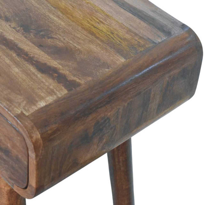 Curved Two Drawer Console Table - Natural, Wood