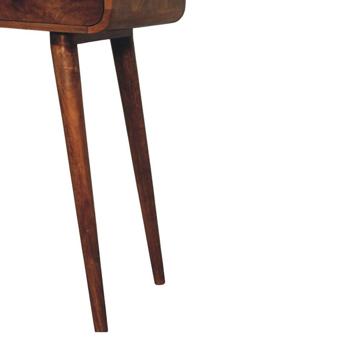Curved Two Drawer Console Table - Natural, Wood