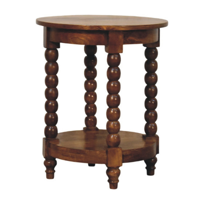 Spindle Heritage Round Side Table - Natural, Wood