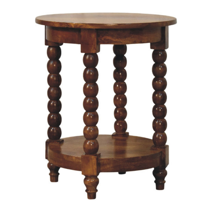 Spindle Heritage Round Side Table - Natural, Wood