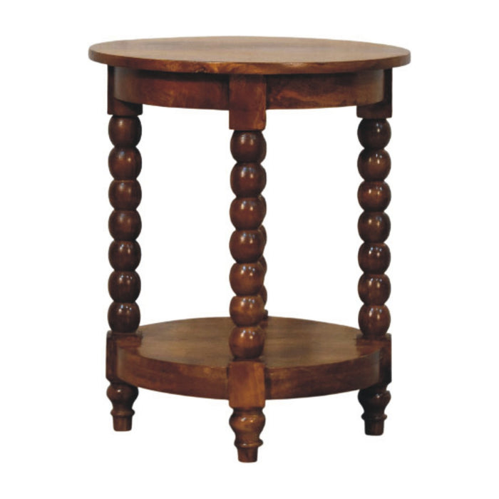 Spindle Heritage Round Side Table - Natural, Wood