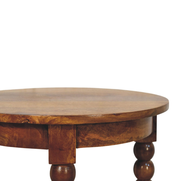 Spindle Heritage Round Side Table - Natural, Wood