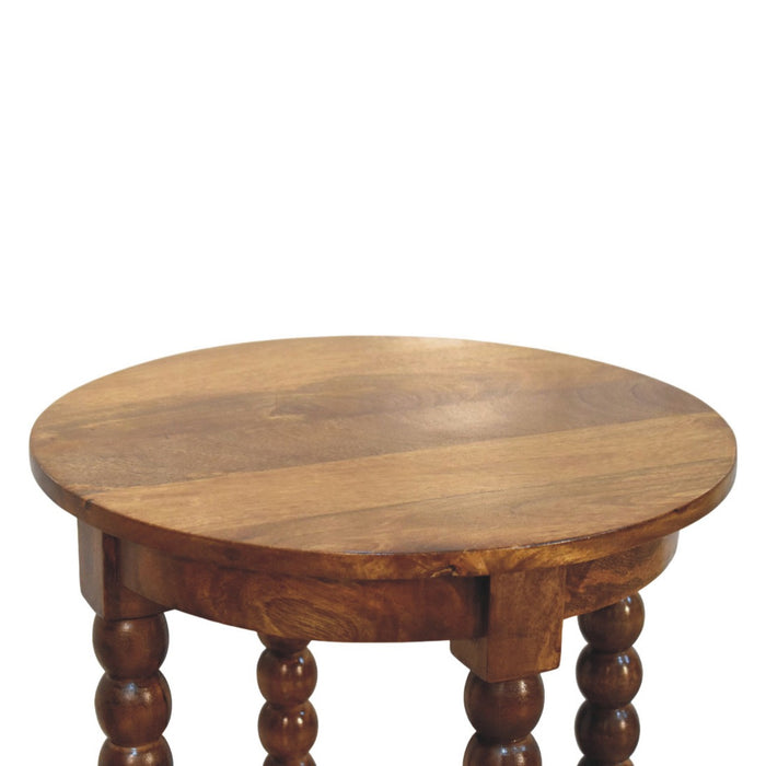 Spindle Heritage Round Side Table - Natural, Wood