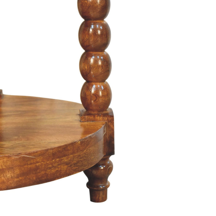 Spindle Heritage Round Side Table - Natural, Wood