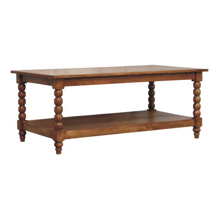 Spindle Coffee Table with Open Shelf - Natural, Wood