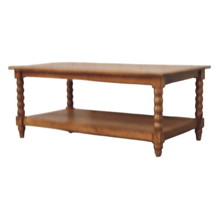 Spindle Coffee Table with Open Shelf - Natural, Wood