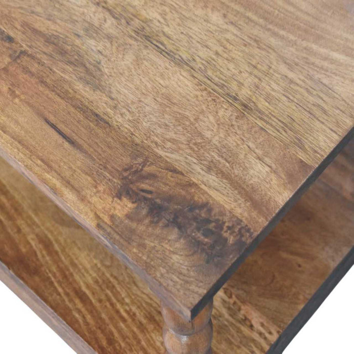 Spindle Coffee Table with Open Shelf - Natural, Wood
