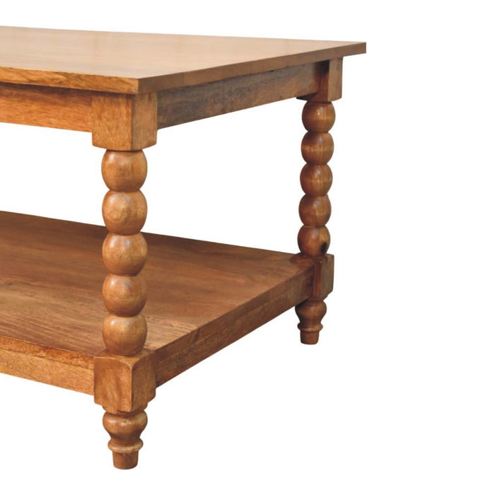 Spindle Coffee Table with Open Shelf - Natural, Wood