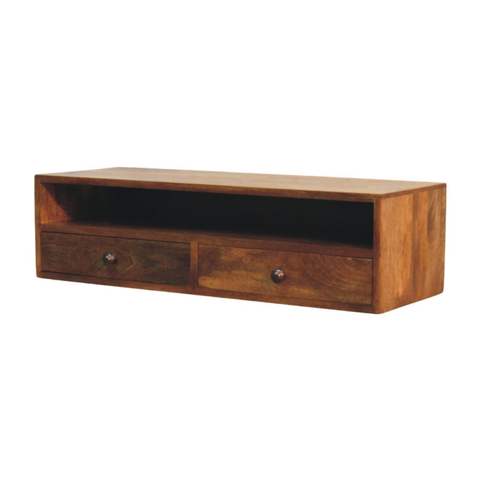 Amber Open Media Unit - Natural, Wood