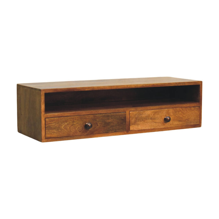 Amber Open Media Unit - Natural, Wood