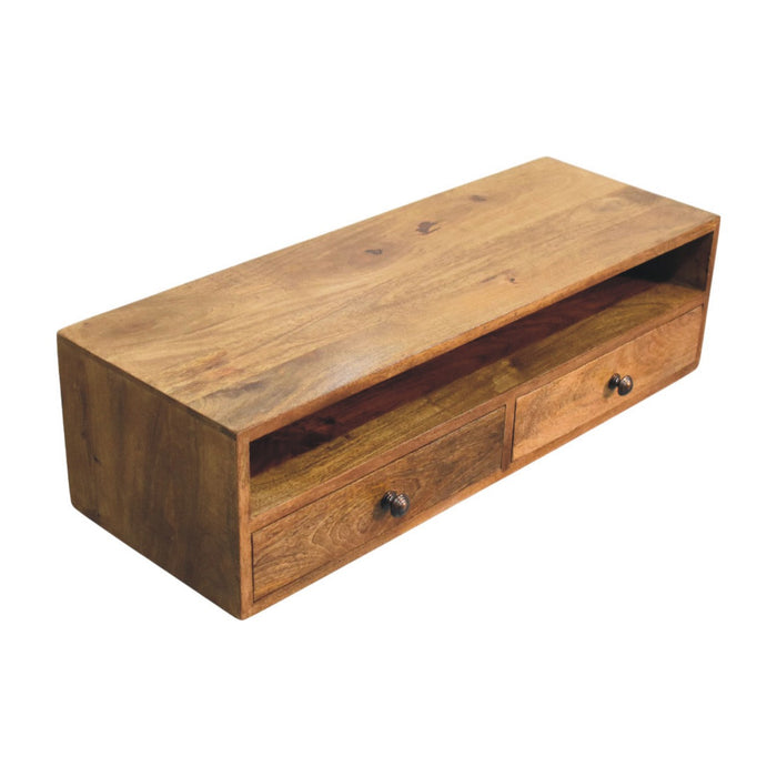 Amber Open Media Unit - Natural, Wood