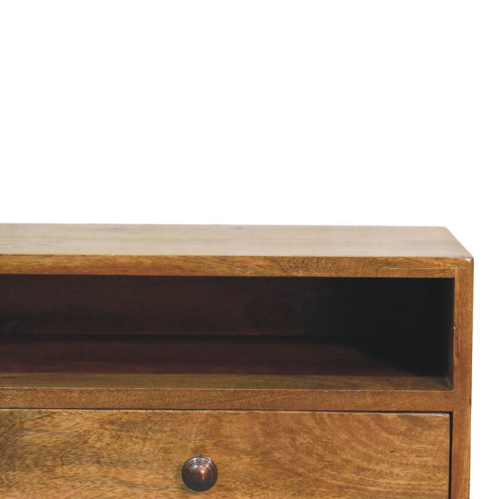 Amber Open Media Unit - Natural, Wood