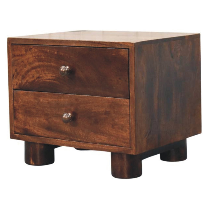 California Walnut Two Drawer Bedside - Brown, Wood