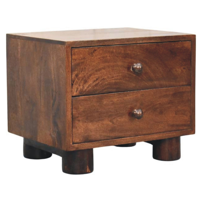 California Walnut Two Drawer Bedside - Brown, Wood