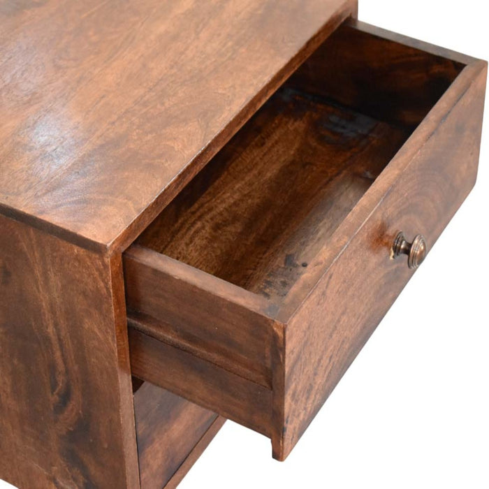 California Walnut Two Drawer Bedside - Brown, Wood