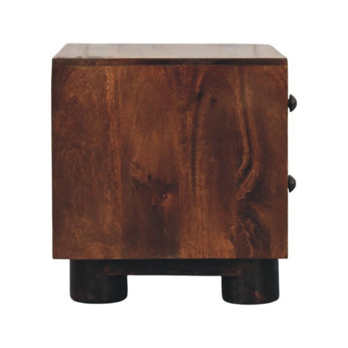 California Walnut Two Drawer Bedside - Brown, Wood