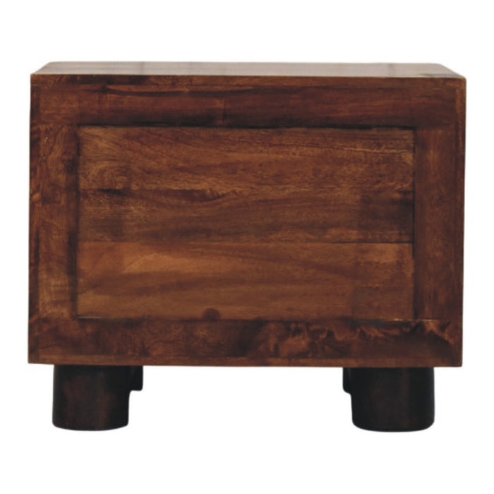 California Walnut Two Drawer Bedside - Brown, Wood