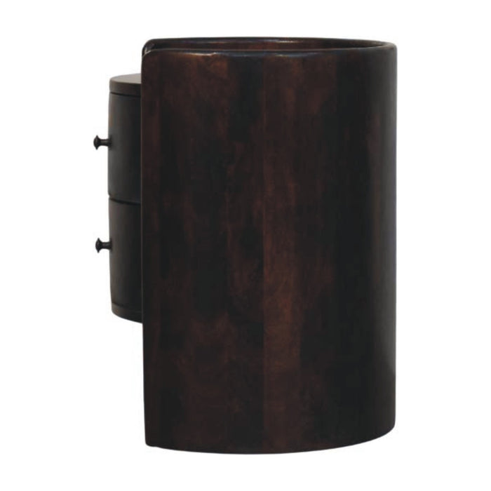 Velvet Mocha Round Side Table - Brown, Wood