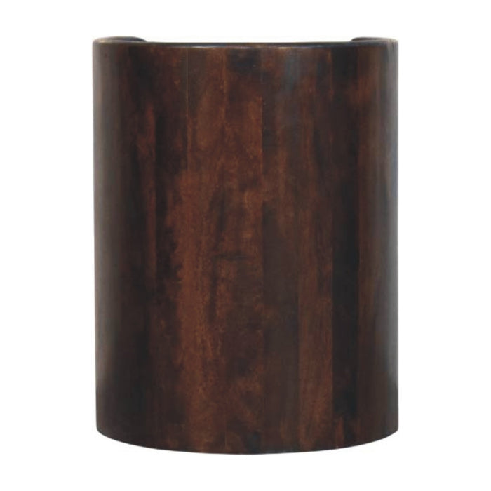 Velvet Mocha Round Side Table - Brown, Wood