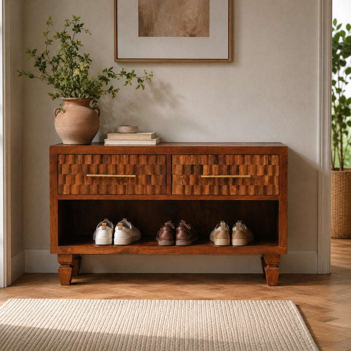 Cadiz Carved Shoe Bench