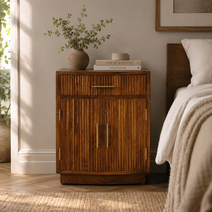 Milan Fluted Bedside Cabinet
