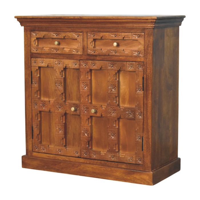 Amber Oak Heritage Carved Cabinet - Natural, Wood