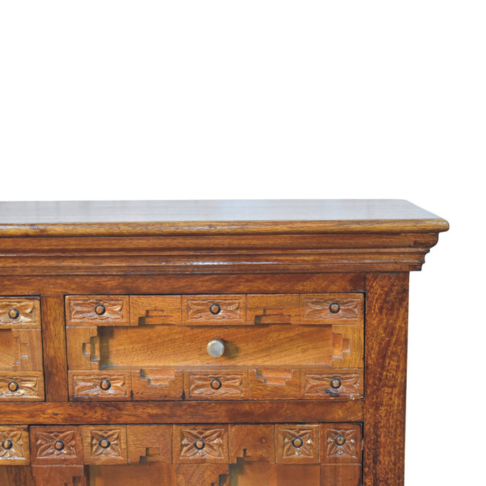 Amber Oak Heritage Carved Cabinet - Natural, Wood