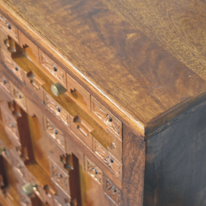 Amber Oak Heritage Carved Cabinet - Natural, Wood