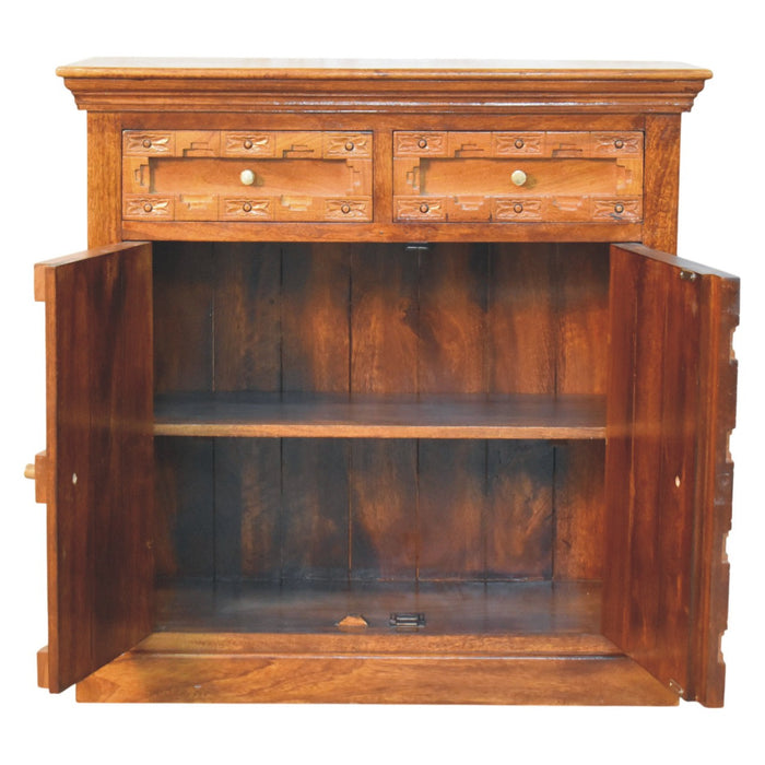 Amber Oak Heritage Carved Cabinet - Natural, Wood
