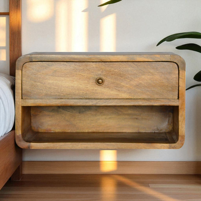 Floating Curve Open Slot Bedside