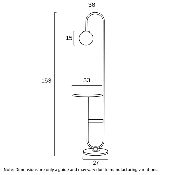 Inez Floor Lamp - Antique Gold, Black, Opal Matt