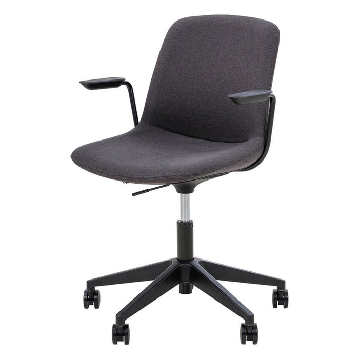 Vista Swivel Chair fully upholstered, black frame, castor base