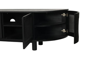 Luka Entertainment Unit 6 Door Round End Black