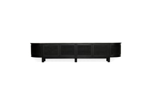 Luka Entertainment Unit 6 Door Round End Black