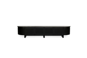 Luka Entertainment Unit 6 Door Round End Black