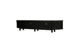 Luka Entertainment Unit 6 Door Round End Black