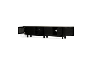 Luka Entertainment Unit 6 Door Round End Black