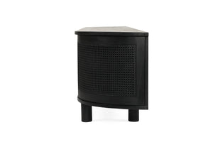 Luka Entertainment Unit 6 Door Round End Black