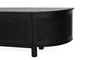 Luka Entertainment Unit 6 Door Round End Black