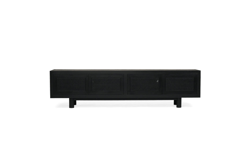 Iluka Entertainment Unit - Four Door - Black - Black 220cm