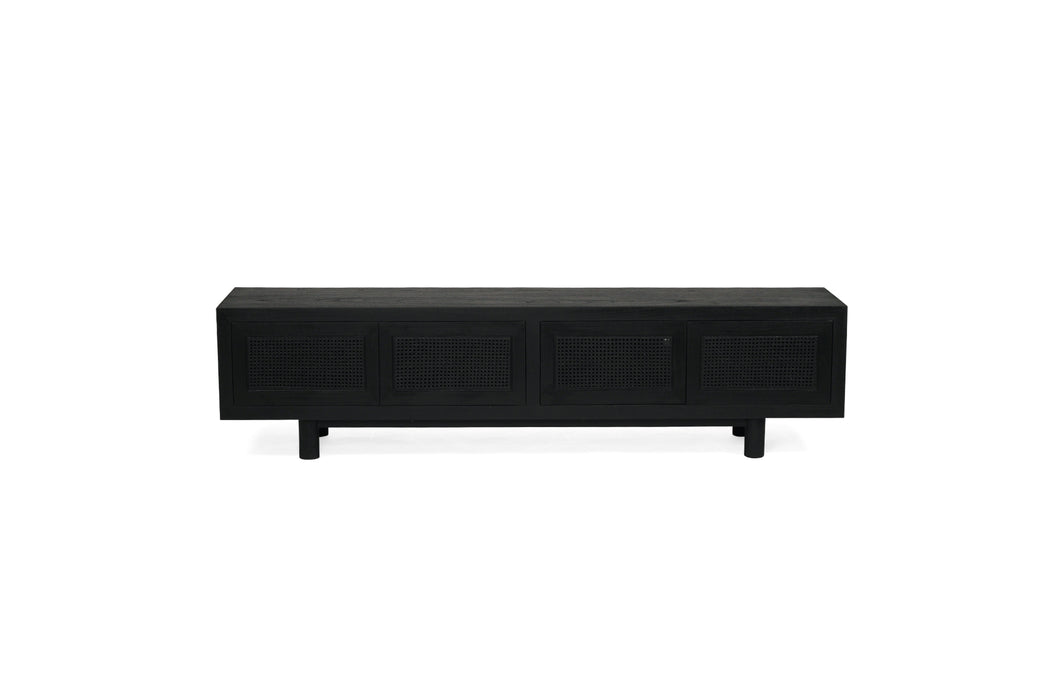 Iluka Entertainment Unit - Four Door - Black - Black 220cm