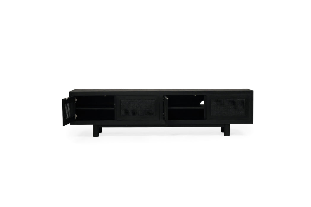 Iluka Entertainment Unit - Four Door - Black - Black 220cm