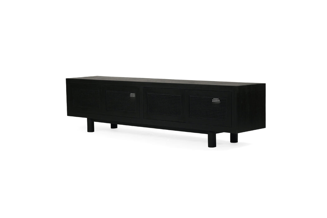 Iluka Entertainment Unit - Four Door - Black - Black 220cm